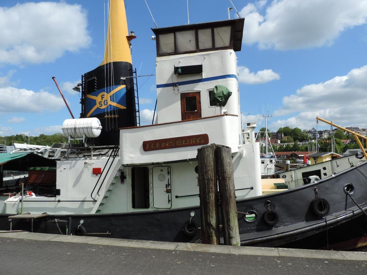 Ferienwohnung Kapitainskoje direkt am Hafen Flensburgs Exterior foto